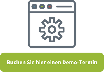 Darstellung eines Menüs als Symbolbild für eine Software-Demonstration mit Link zum Anmeldeformular